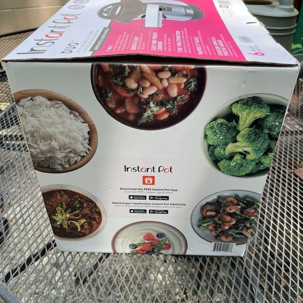 NIB INSTANT POT 7 IN 1 PROGRAMMABLE 6 QT IP-DUO60 V2 BRUSHED STAINLESS STEEL
